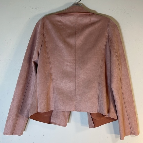 🎉🎉🎉Host Pick 🎊🎊🎊NWT. Boho E & M Faux Leather Moto Jacket Soft Blush. Medium - Picture 10 of 12